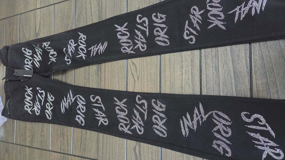 Rockstar Original Rhinestone Stacked Flare Jeans